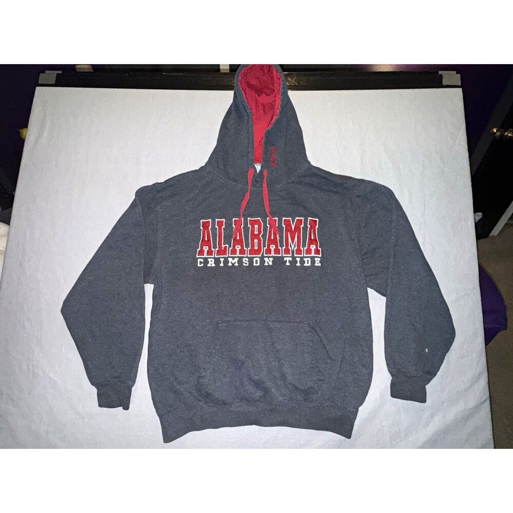 Stadium Athletics Alabama Crimson Tide Pullover Hoodie Sweatshirt XL Gray/Red